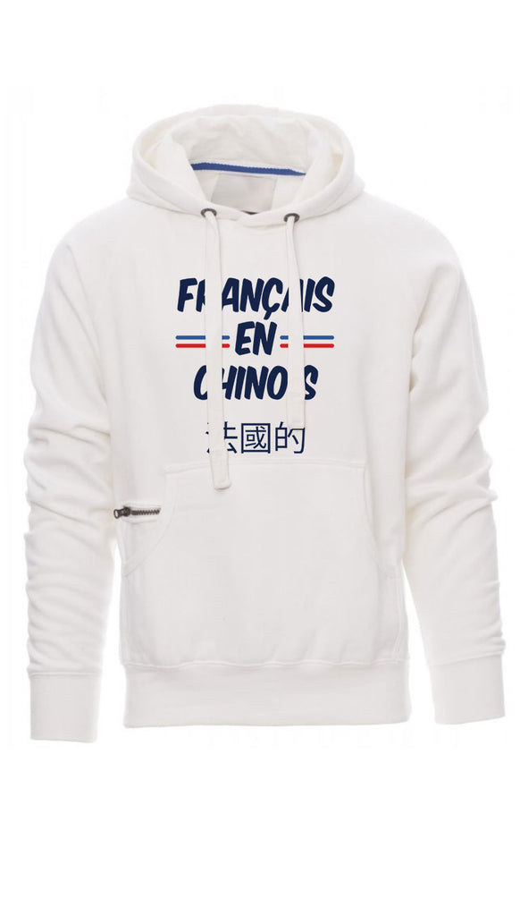 Sweat-shirt Homme blanc Français en Chinois – Creaflockshop